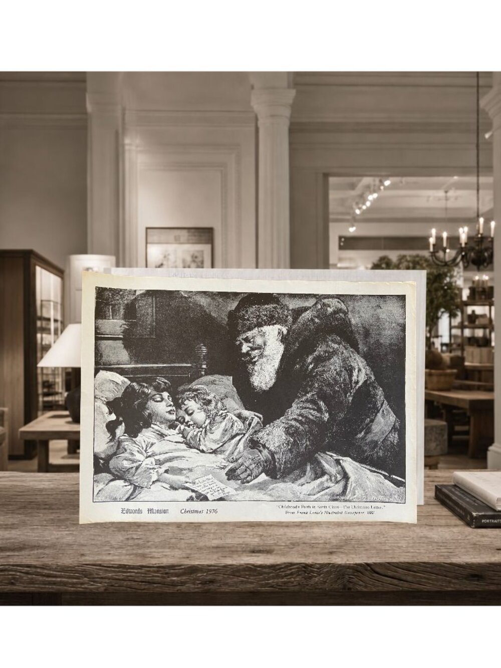 1976 Vintage Santa Claus Christmas Letter Victorian Children Reproduction Print